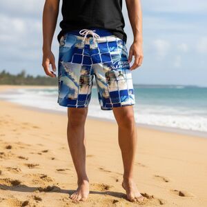 Bud Light Board Short Mens 36/38 Blue Beer Swim Trunks